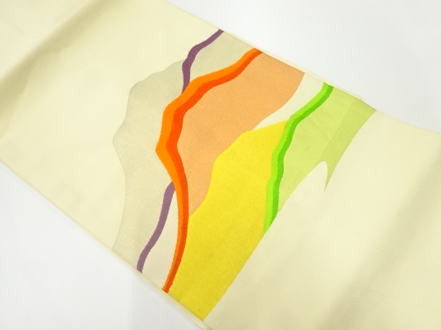 リサイクル　山並み模様織出し名古屋帯